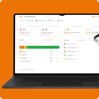HVD Jugendfeier application displayed on laptop